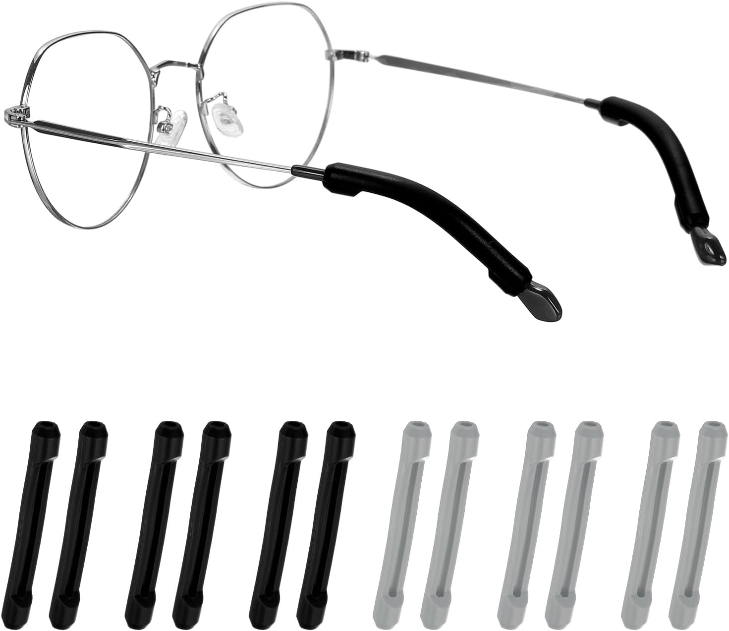 PATIKIL Eyeglasses Temple Tips Sleeve Retainer Soft Silicone Anti-Slip Glasses Retainers for Sunglasses Eyewear