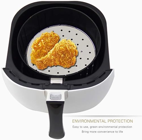 Miniatura 7 de Accesorios para freidora de aire, 9 pulgadas, 200 piezas, papel pergamino, revestimiento de vapor de bambú, perforado, antiadherente, impermeable,