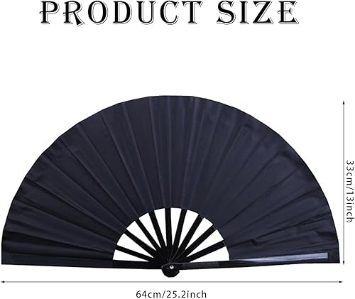 Miniatura 2 de Abanico plegable grande para rave, ventilador chino de Kung Fu Tai Chi para hombres y mujeres, festivales de boda, decoración de fiesta de