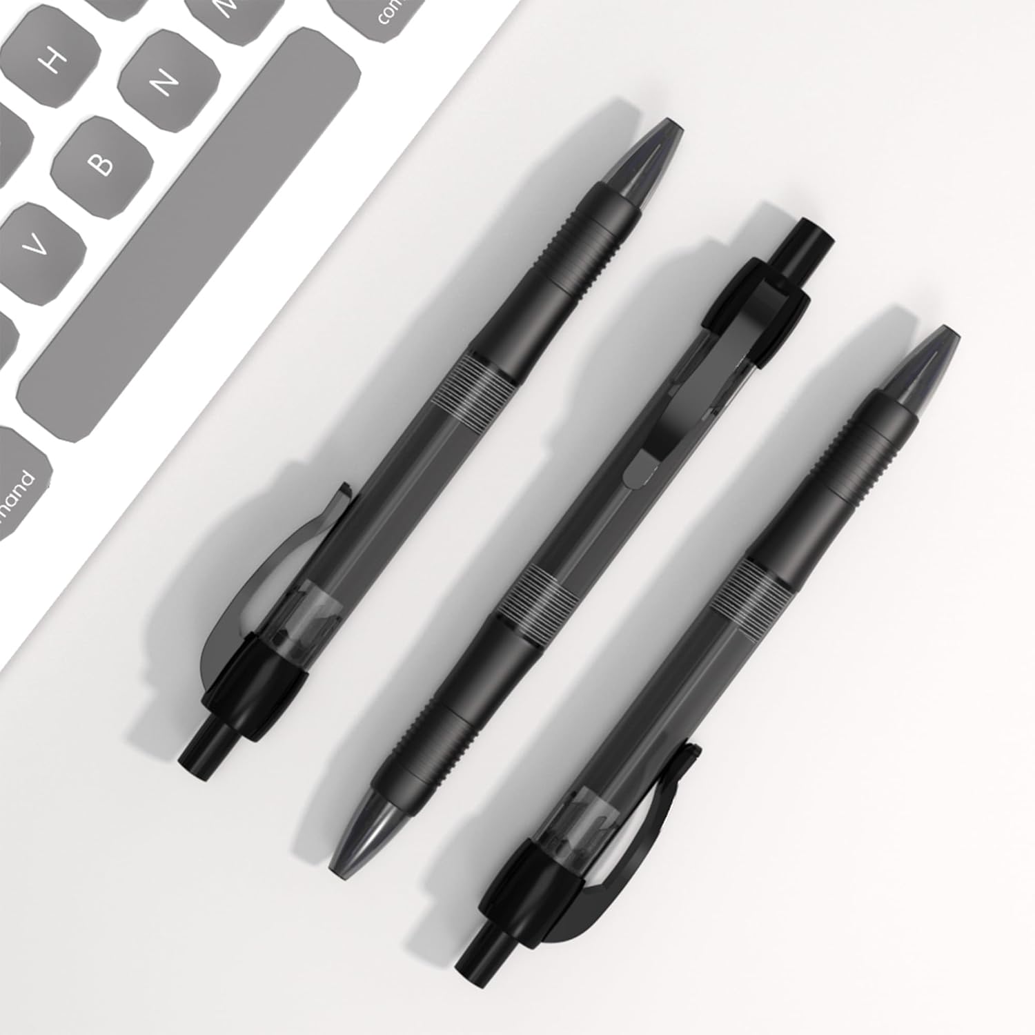 deegtran Pens Bulk, 30 Pack No Bleed Black Ink Click Pens with Soft Grip, Wholesale Retractable Ballpoint Pens for Office School, Medium Point Smooth 1.0MM - Image 6