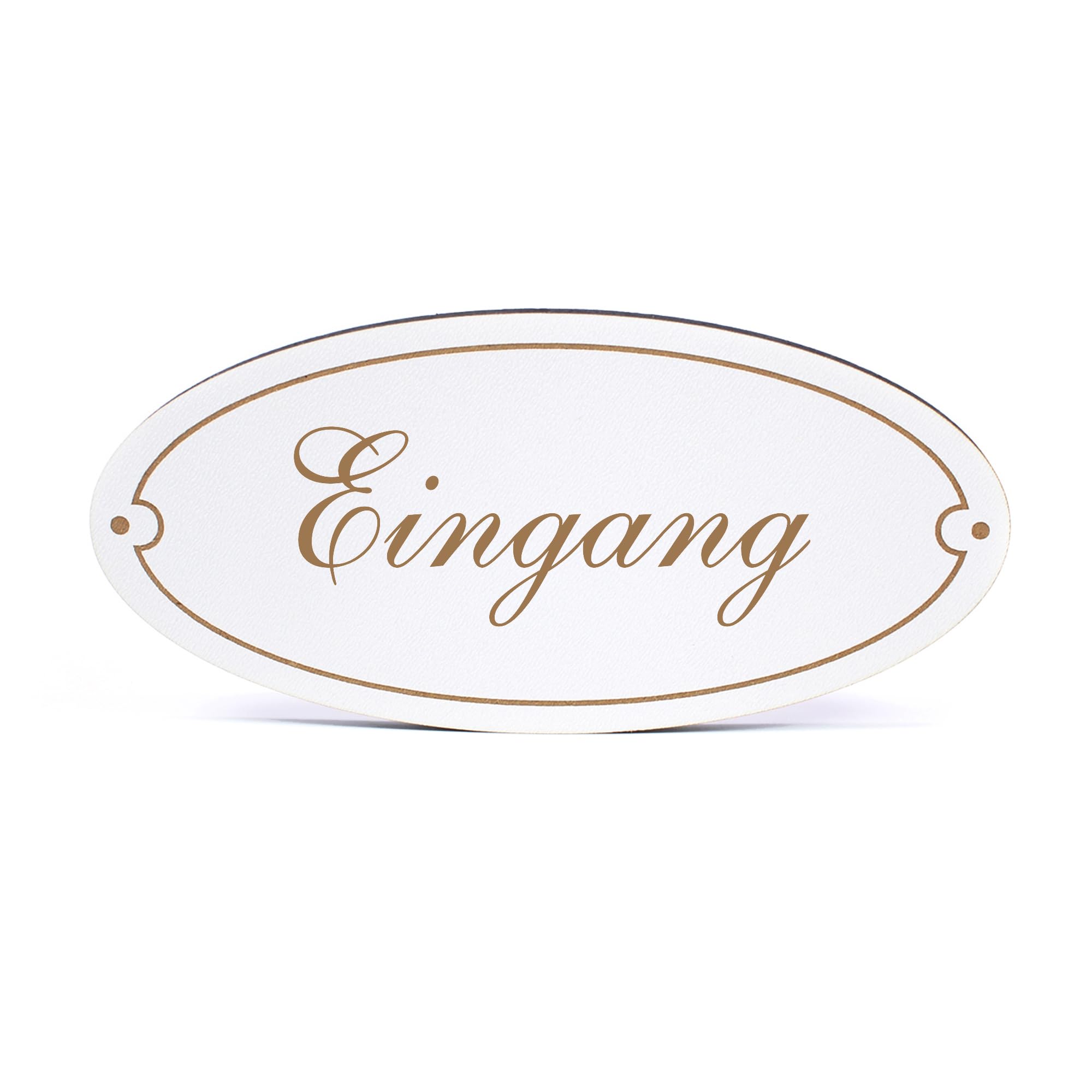Dekolando Decorative Door Sign Oval – Entrance Sign 15 x 7 cm – Signs Door Signs Name Plates Home Self-Adhesive Wooden Sign Door Wooden Signs