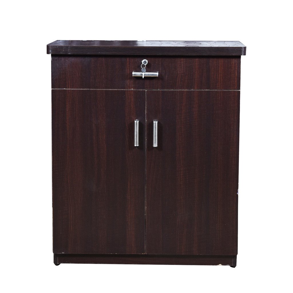 Caspian Furnitures Leaf Textured 2 Door Shoe Cabinet-image-3