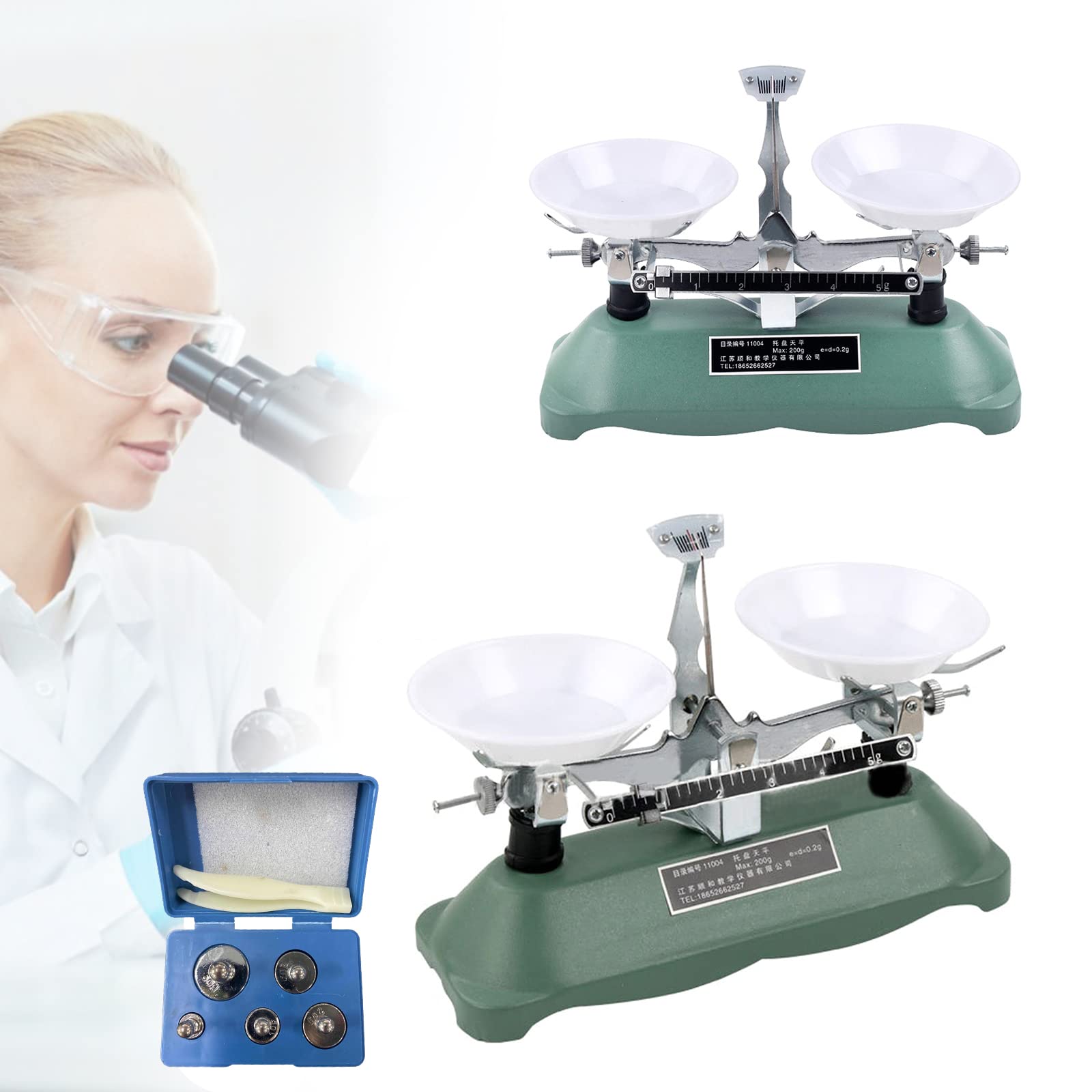 Aouzsta Lab Mechanical Scale Double Scale Tray Table Mechanical Scale for Laboratory School