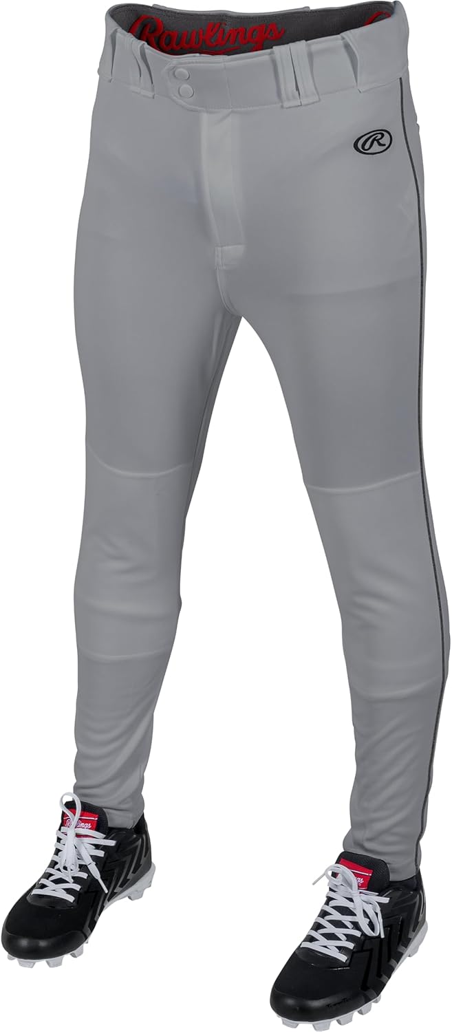 Rawlings | Men’s Launch Series Baseball Pants | Pro Taper Fit | Adult Sizes | Piped | Multiple Colors