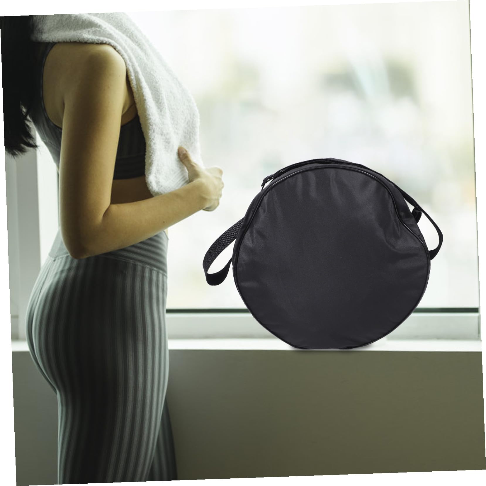 Abaodam Borsa Nero Grande Ruota per Poliestere in Capacità Monospalla Yoga