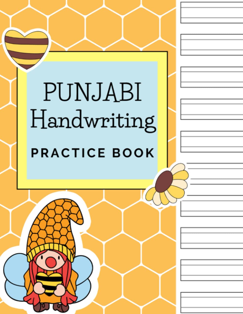 Punjabi Handwriting Practice Book: Blank Wide Lined Handwriting Sheets Sized for Punjabi Writing | Practice Punjabi Words Sentence Writing | 8.5 x 11