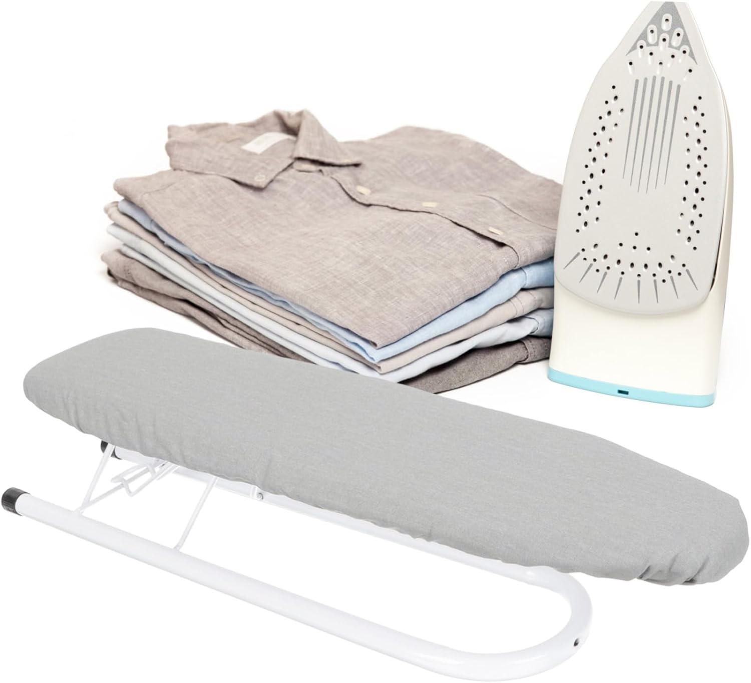 Foldable Mini Ironing Board for Home Compact Tabletop Ironing Mat with Simple Style Design for Shirts Pants Skirts and More Space-Saving Gray Pad