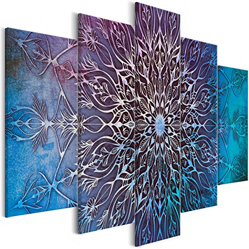 artgeist Acoustic Canvas Wall Art Zen Oriental Mandala 90x45 in - 5pcs Picture with Acoustic Foam Sound Print Artwork Room Acoustics Soundproofing f-A-0663-b-o