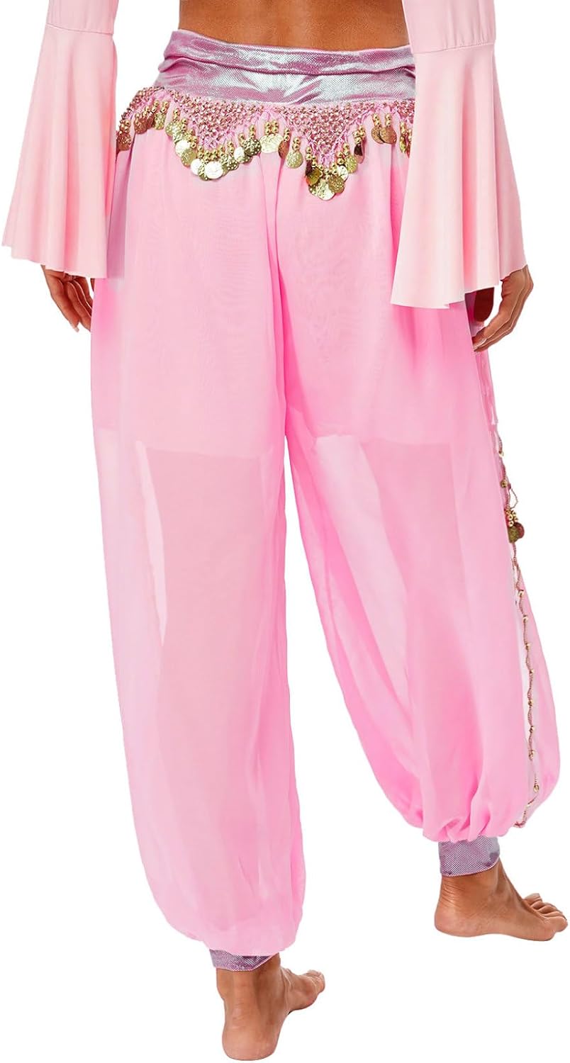 Hansber Easy Match Side Split Pants for Womens Costume