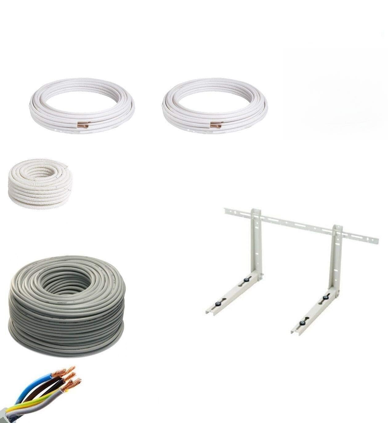 KIT INSTALLAZIONE CONDIZIONATORE CLIMATIZZATORE 2,5MT TUBO RAME 1/4" 3/8" STAFFE