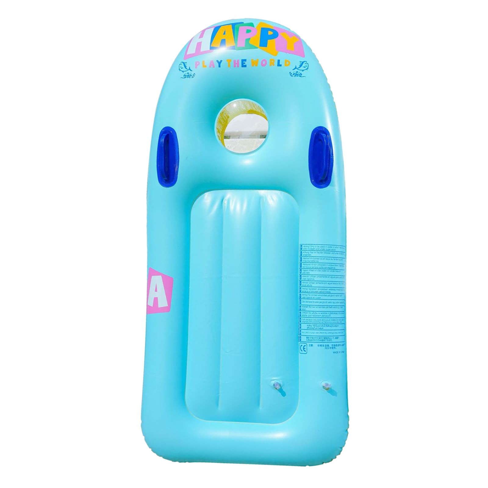 Inflatable Bodyboard Kids Boogie Board with Handles Portable Surfboard Pool Float Beach Surfing Swimming Summer Water Fun for Kids Boys Girls (Blue)