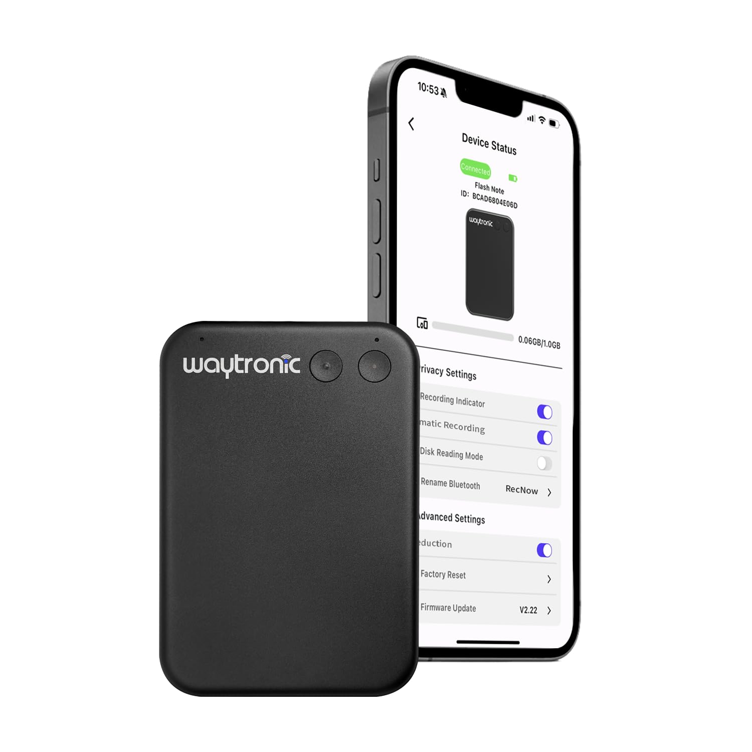 Photo 1 of **FACTORY SEALED** Waytronic AI Voice Recorder, APP Control, Transcribe&Summarize&Translate with AI, Support 108 Languages, Pocket AI Note Taker for Lectures, Meetings, Calls, Only Work with iPhone