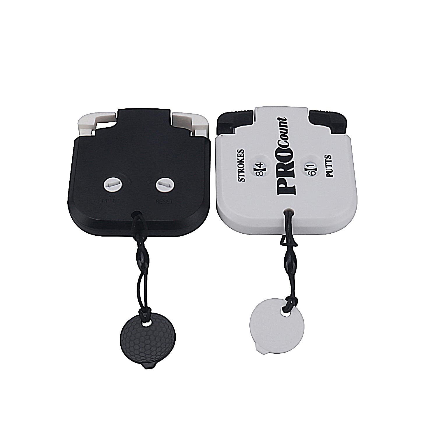 XFDACOV Golf Tally Counter Clicker Turning Technology up to 99 Score Stroke Counter 2pc(White/Black)