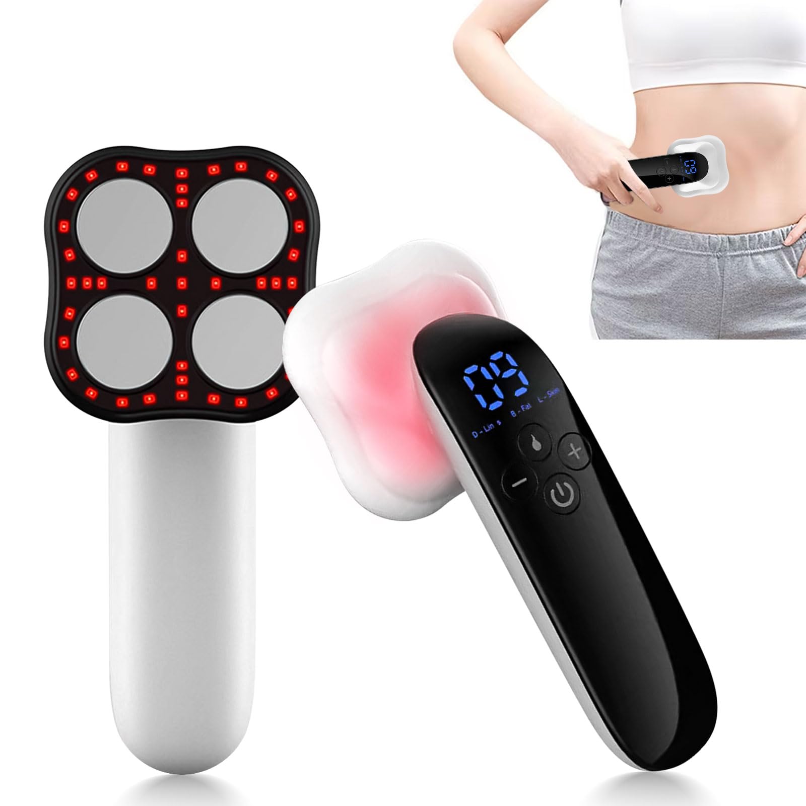 Máquina de esculpir el cuerpo, masajeador corporal mejorado, máquina inalámbrica de celulitis, luz roja para vientre, cintura, brazo, pierna y masaje, regalo para hombres y mujeres