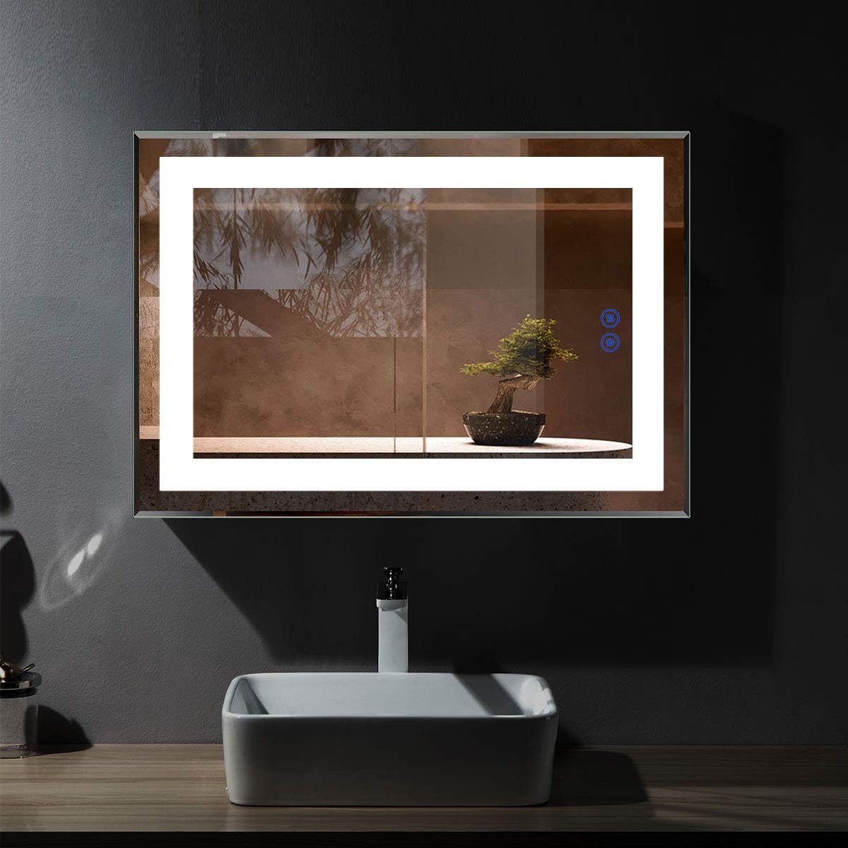 DECORAPORT 24 x 32 Inch LED Bathroom Mirror, Dimmable