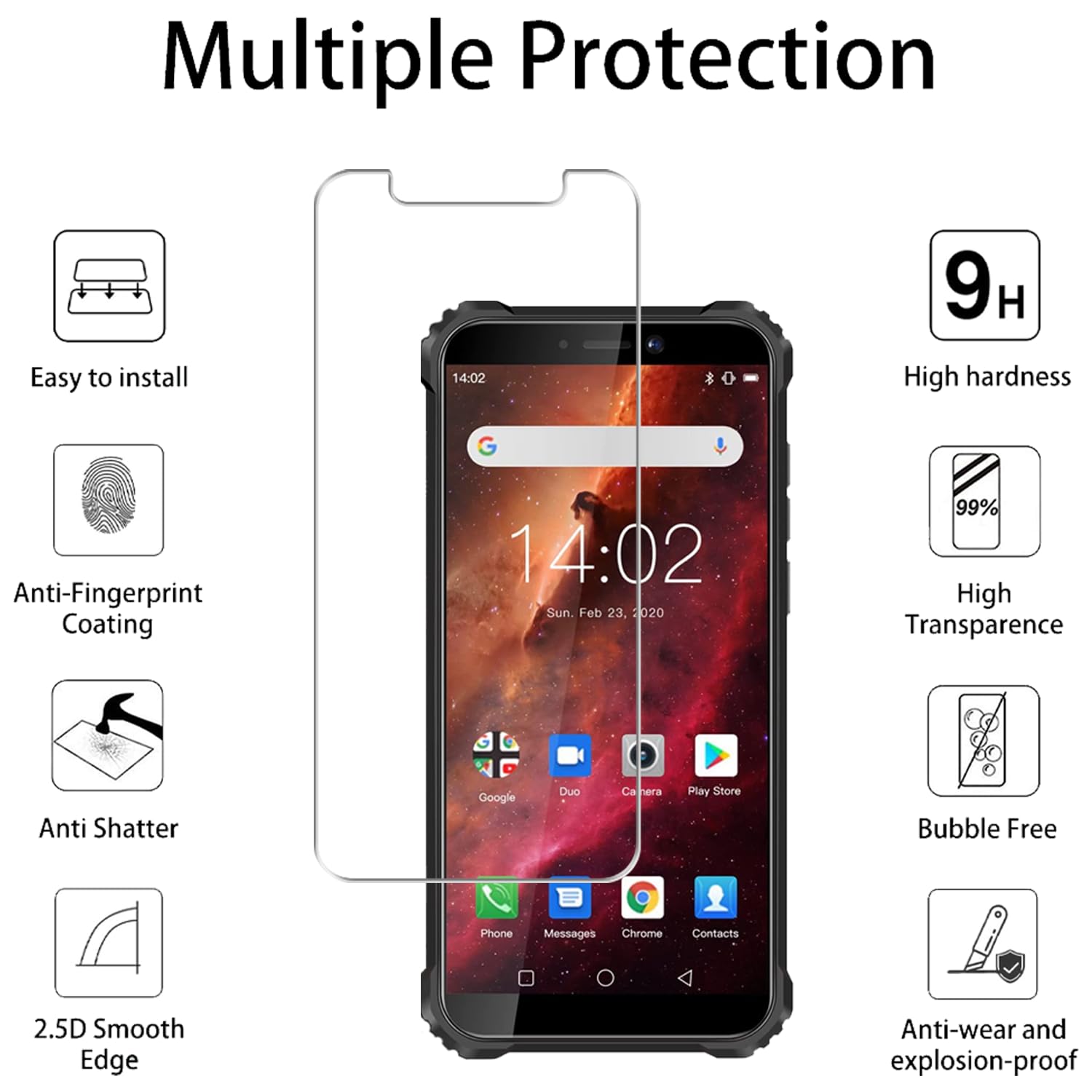 Asoway Vetro Temperato Pellicola Protettiva per Ulefone Armor X13 [3 Pezzi] Durezza 9H, Alta Definizione Protezione Pellicola Salvaschermo per Ulefone Armor X13 Installazione Senza Bolle
