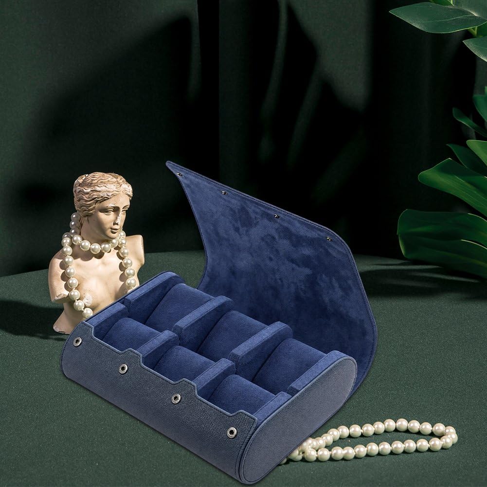 Caja De Almacenamiento De Relojes De Cuero con 6 Compartimentos, Estuche Portátil De Viaje para Relojes, Vitrina para Relojes, Organizador De Joyas para Viajes De Negocios Y Hogar.