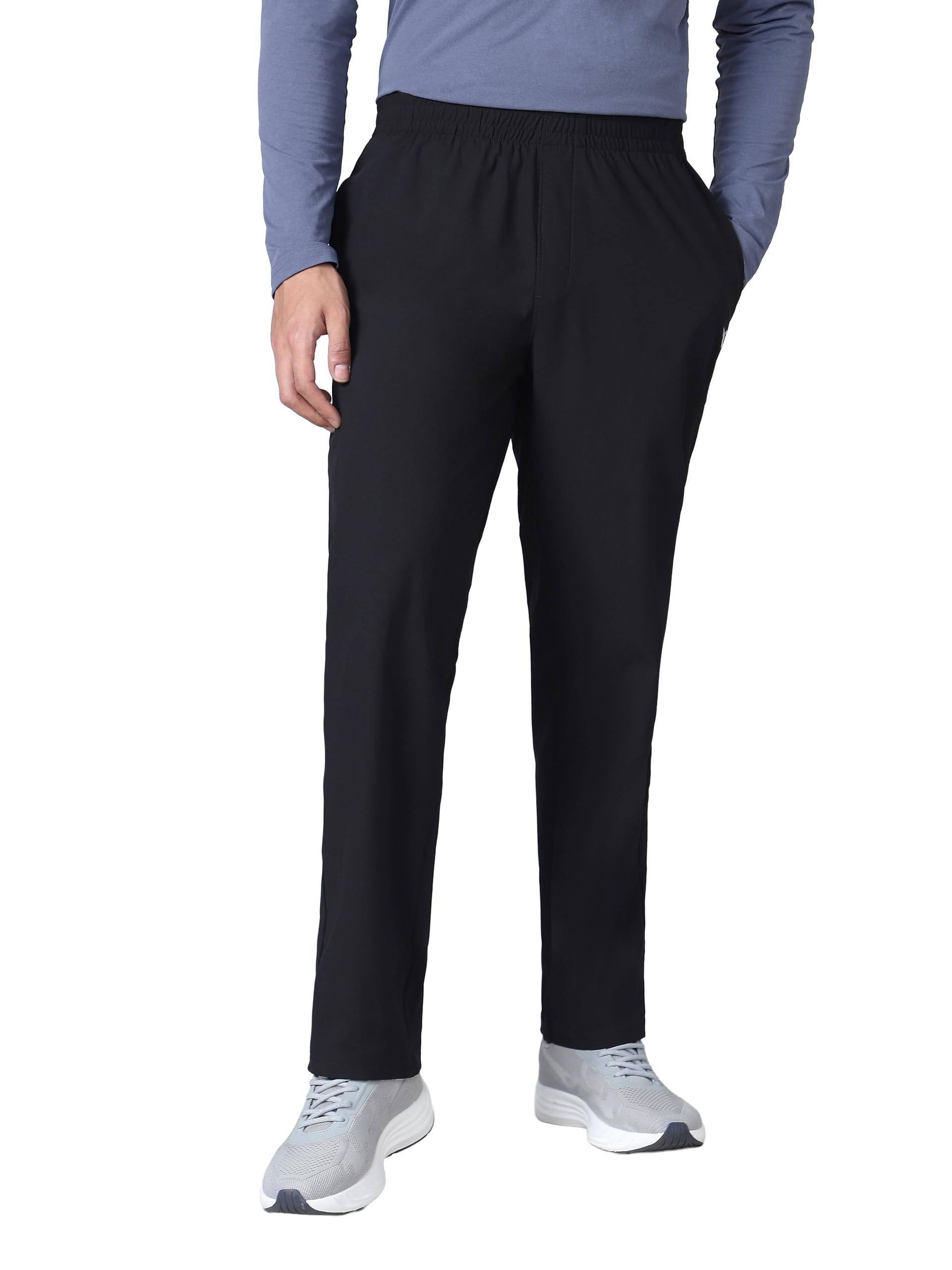 Men Solid Regular Fit Sports Trackpants (Black) Track Pants for Man Gym Track Pants for Man Polyester Track Pants for Men Sports Track Pant for Men-image-2
