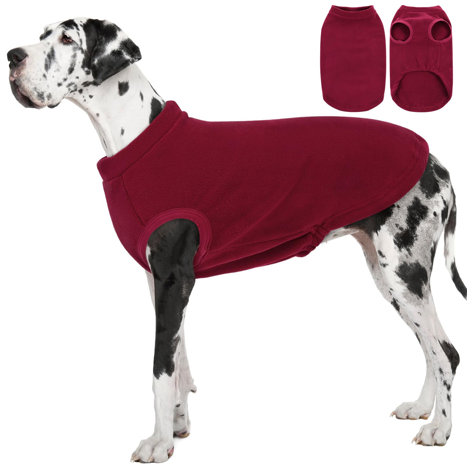 AOFITEE Pull en polaire pour chien, gilet en polaire chaude pour chiens de très grande taille, pull extensible sans manches pour l'automne et l'hiver, pull thermique pour animaux de compagnie, pull