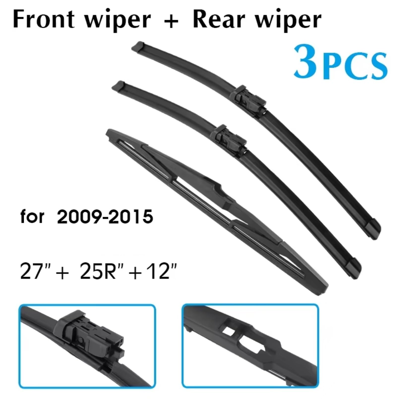 Compatibile con Opel per Astra J 2009-2015 Tergicristalli | Lunotto Anteriore Posteriore 27 "+ 25R" + 12 "Set Di Spazzole Tergicristallo Anteriori Posteriori