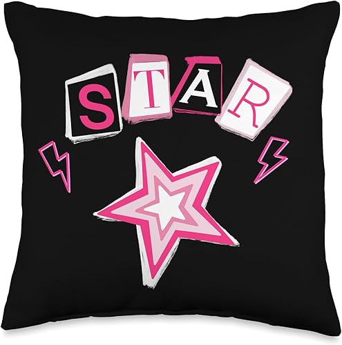 Cyber Y2K Star Pink Mcbling - Almohada estética para decoración de habitación de los años 2000