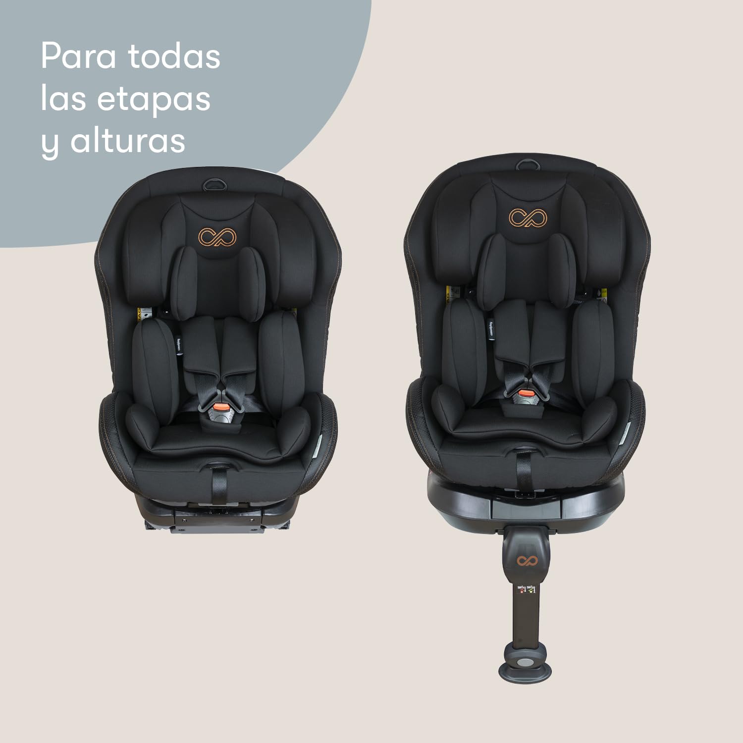 Casualplay Siège auto Revol XL Isize pivotant avec isofix et pied d'appui, groupe 0 1 2 3 de 0 à 12 ans ou de 40 à 150 cm de hauteur et dispositif de protection latérale SPS, noir