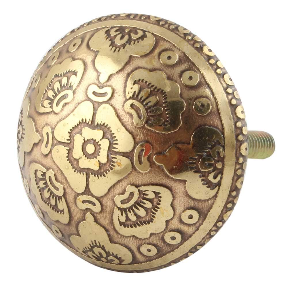 Indian-Shelf 2 Piece Gold Knobs -Brass Nobs - Floral Window Handles - 3.81 cm Drawer Pulls (B07YBZQSLT) Amazon Price History, Amazon Price Tracker