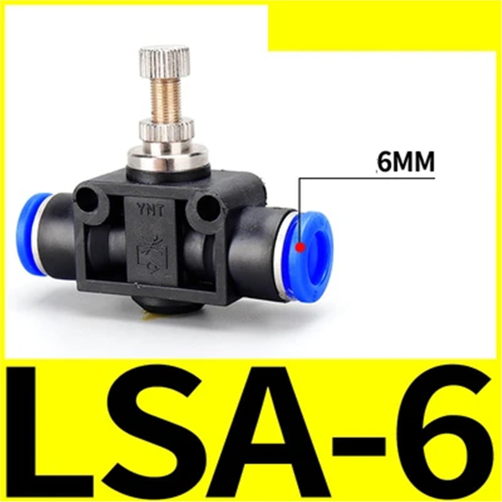 SA SA-6 - Válvula de acelerador de conector rápido neumático para regulación de velocidad, manguera de agua, 4 mm, 6 mm, 8 mm, 10 mm, 12 mm, 1 unidad