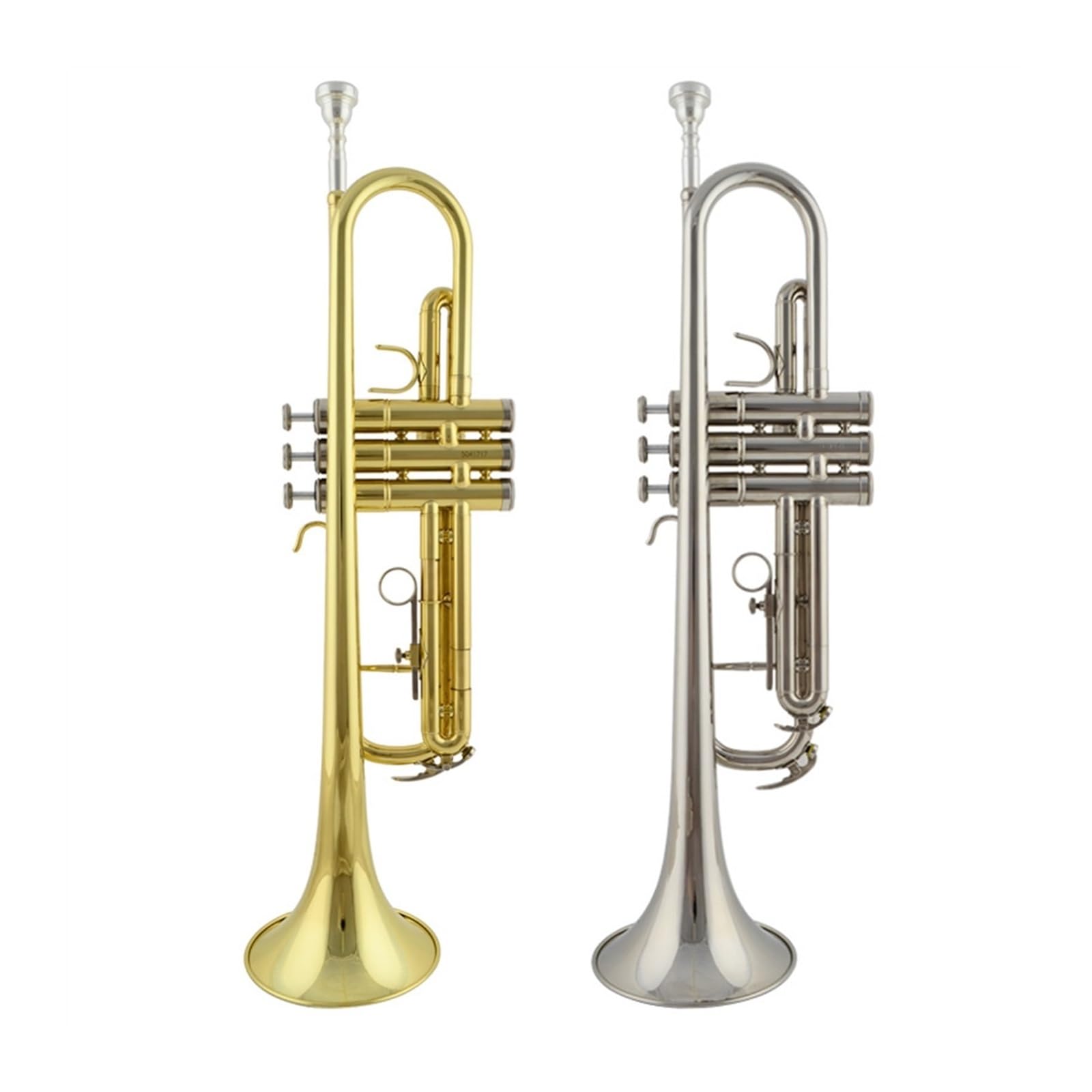 trąbka instrument Trąbka złoto srebro B płaski test wydajności na poziomie podstawowym(Color:Silver)