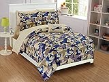 Fancy Linen Kids/Teens Comforter Set Army Camouflage Beige Taupe Blue Comforter Set New # Camouflage (Full)