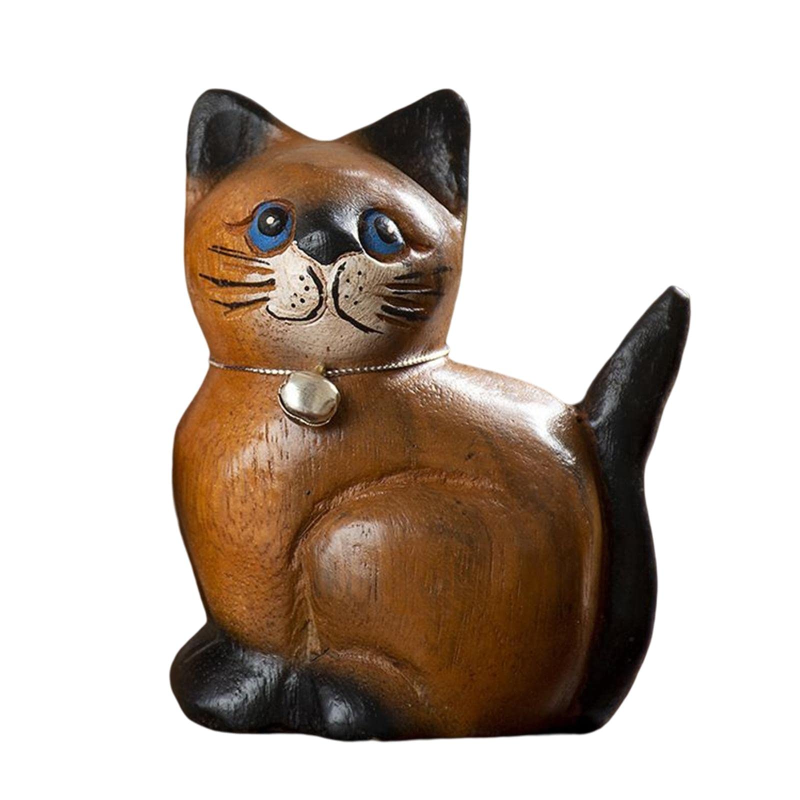 Sculpture de chat en bois artisanal, l'art du fait main pour votre buffet