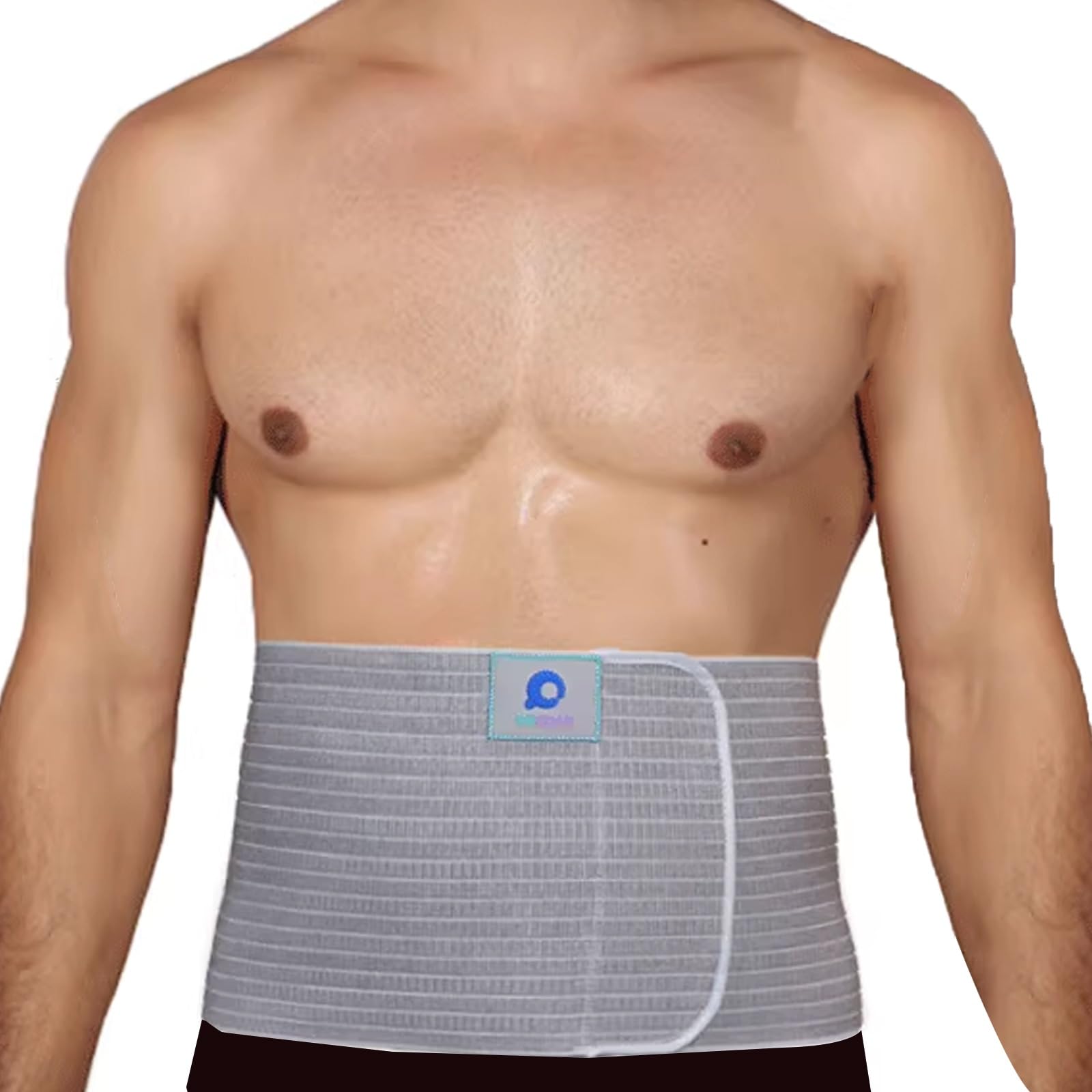 Adjustable Abdominal Hernia Belt Unisex, Abdominal Brace with 2 Removable 3D Shaped Support Pad for Abdominal Pressure, Lumbar Support(Black,Medium)