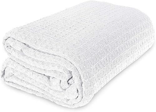 Mantas de tejido de gofre 100% algodón, estilo hotel, tamaño Queen, ideal para todas las estaciones, mejora la decoración de tu hogar con edredón