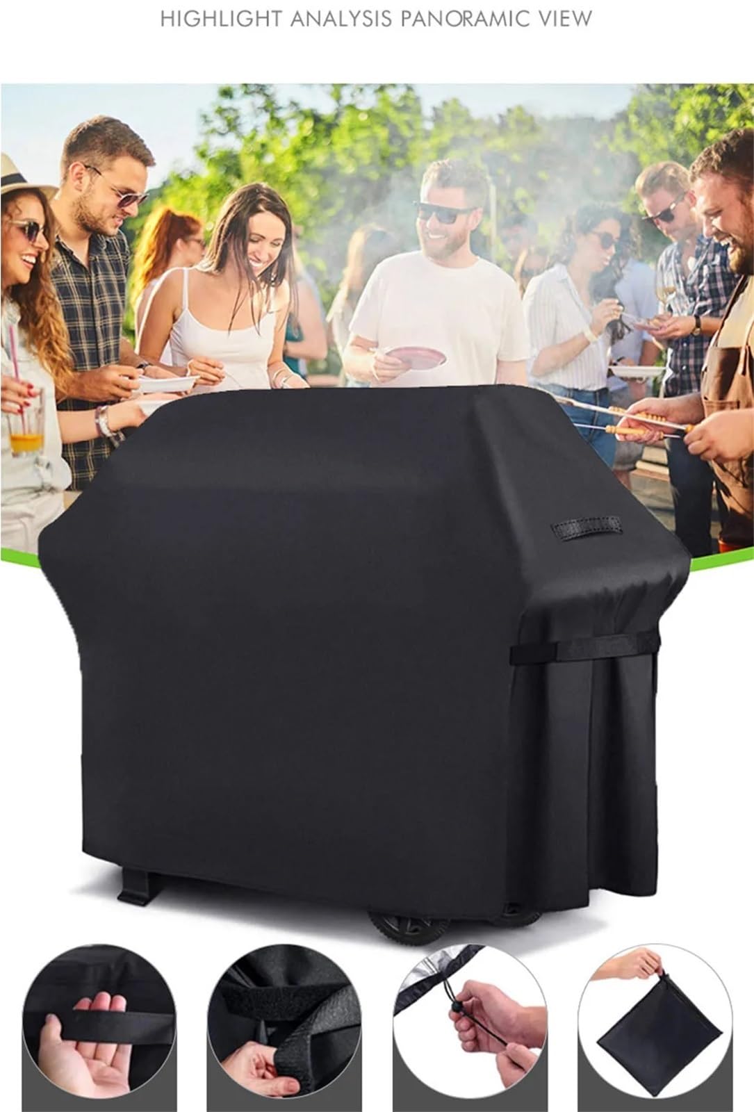 Pokrowiec na grilla BBQ, wytrzymały pokrowiec na grilla, odporny na deszcz, odporny na warunki atmosferyczne,Pokrowiec na grill