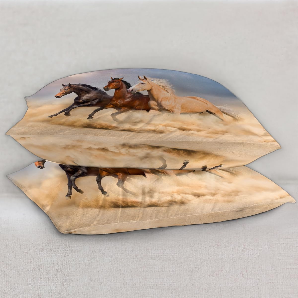 Run Horse, federe in raso per capelli e pelle, confezione da 2, federa con chiusura a busta, super morbide, antirughe, antimacchia, setose, 50,8 x 76 cm