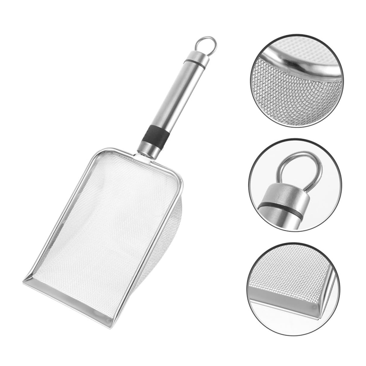 COLLBATH Pala De Arena De Acero Inoxidable Multifuncional Ergonómica para Hogar