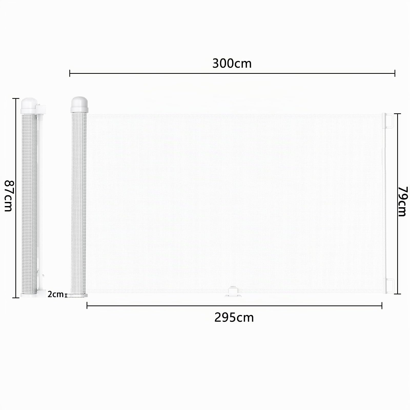 UISEBRT Grille de protection pour porte extensible UISEBRT 0-300 cm, barrière de sécurité pour chien, grille de porte pour bébés et animaux domestiques, Blanc