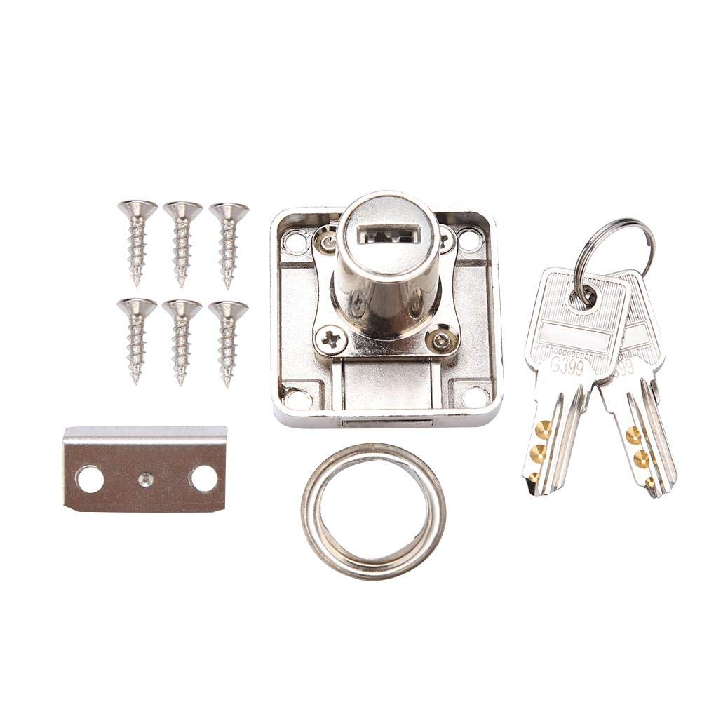 GOTOTOP Cylinder Furniture Lock with 2 Keys Decorative Screws Pad Zinc Alloy Cabinet Deadbolt Lock for Door Cabinet Mailbox Cupboard & Drawer Locks (0.74in)(138-32)