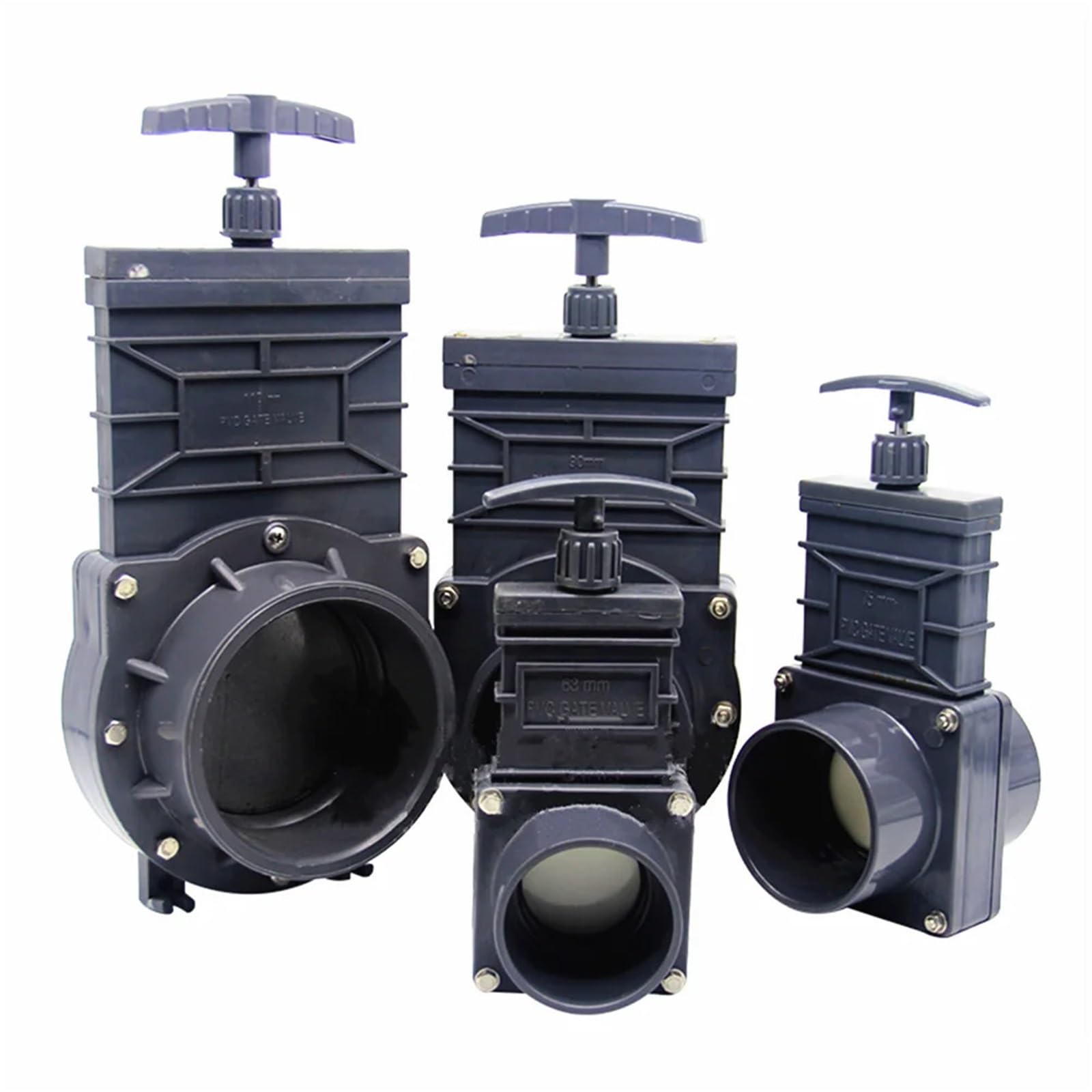 Válvula de compuerta for aguas residuales UPVC DN32/DN40/DN50/DN65/DN80 1,5/2/2,5/3/3,5 pulgadas(DN80 (90mm))