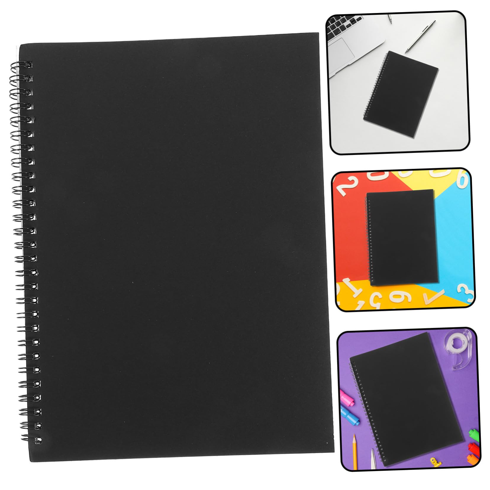 4 Stück Teiliges Spiral notizbuch Kariert mit Robustem Kraftpapier cover Flexible Doppelspiralbindung Festes Papier für Büro Schule und Notizen
