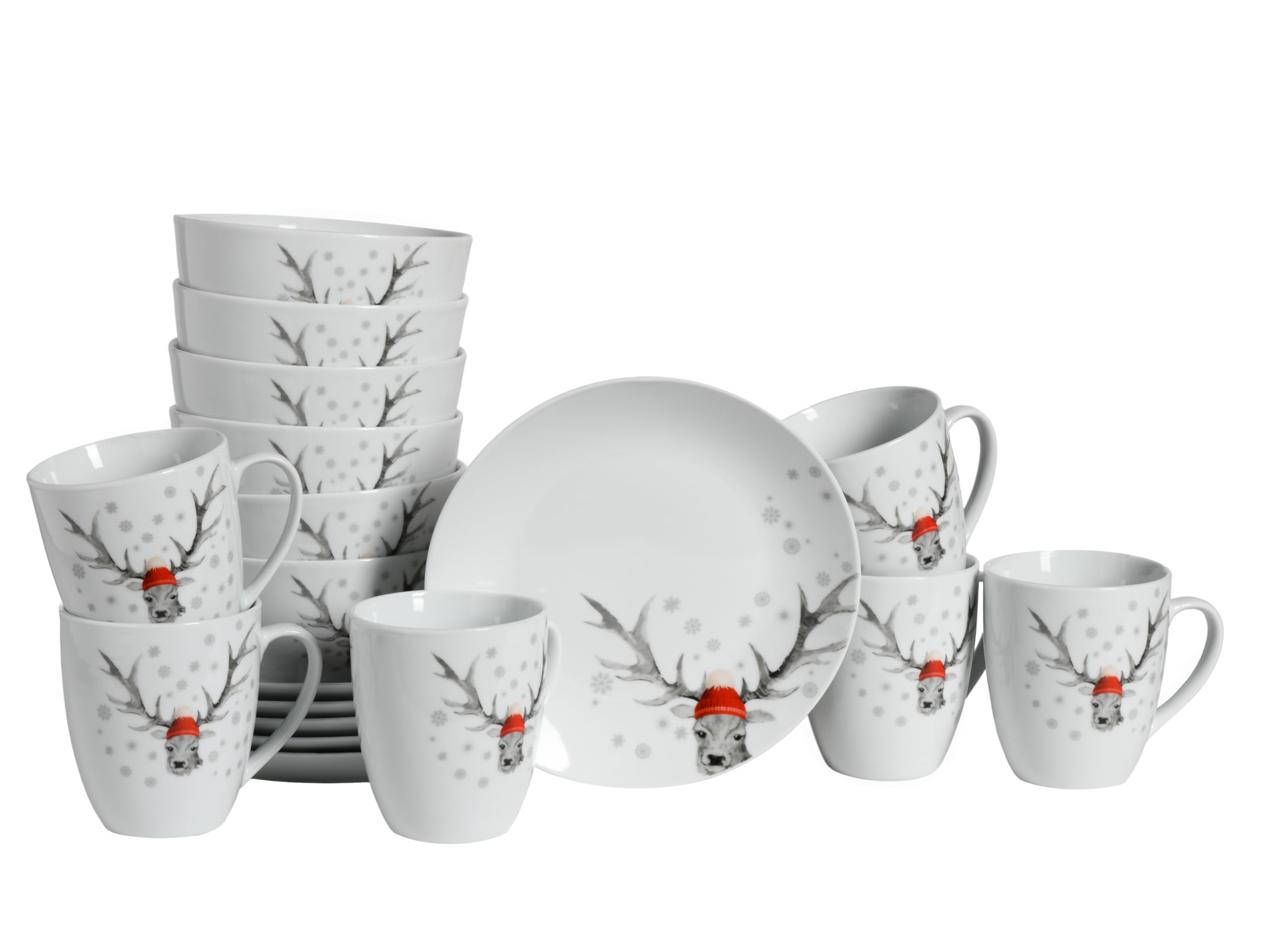 CreaTable, 21498, seria księżycowa, zestaw 18 sztuk, dla 6 osób, kasza z porcelany, do mycia naczyń i mikrowellengeeignet, jakość