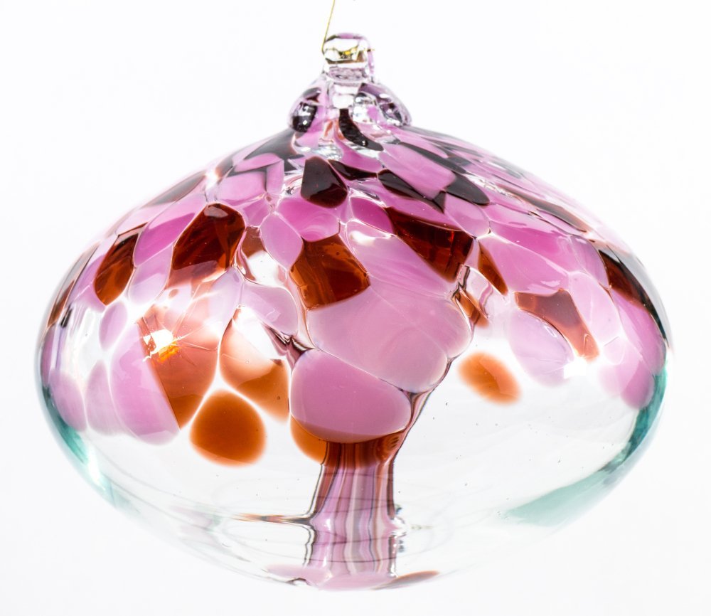 Milford Collection Orb Tree of Life Small Glass Globe - Pearl