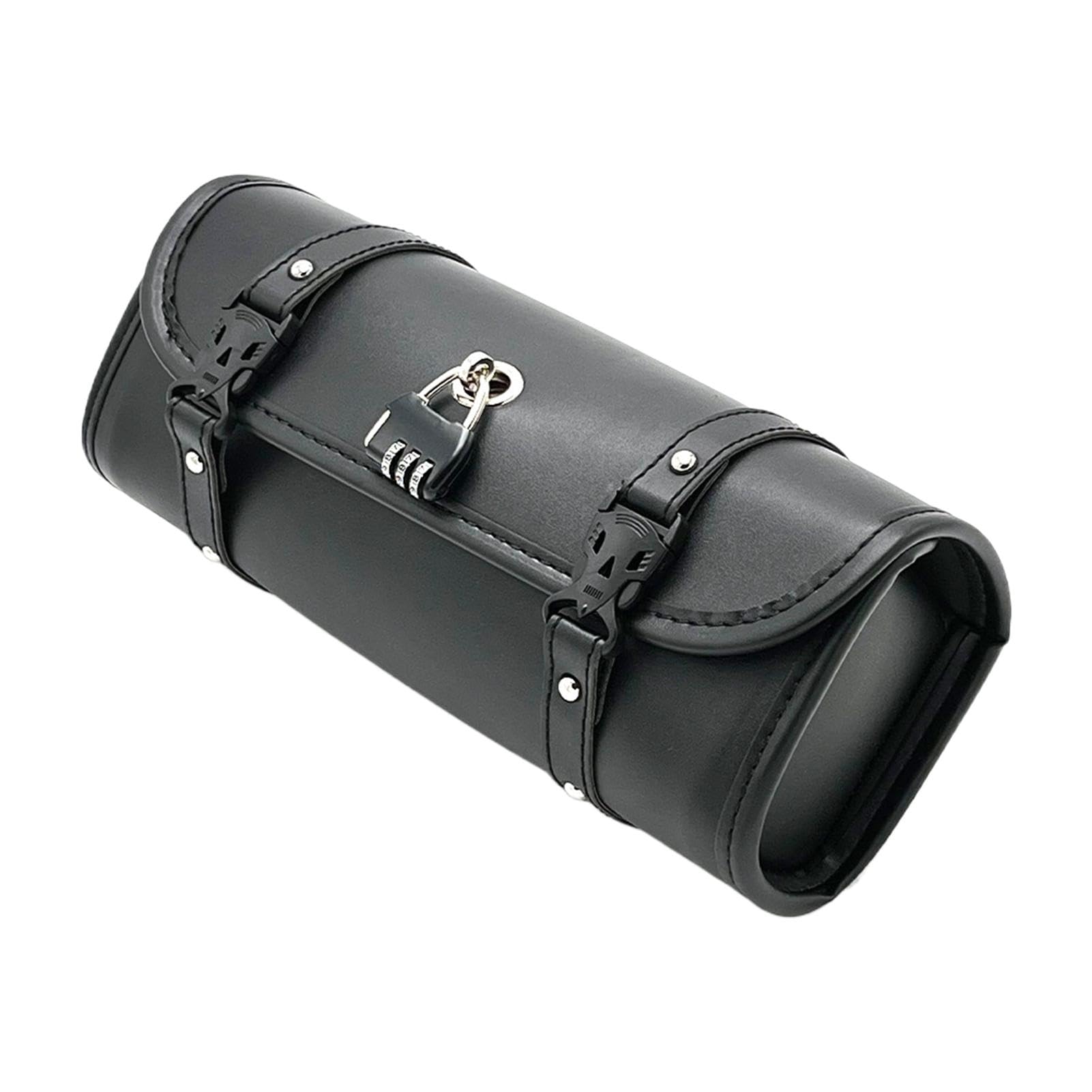 Borsa per manubrio della moto, borsa da sella per forcella anteriore, impermeabile, in pelle PU, borsa da moto retrò con serratura per forcella anteriore e stile retrò per mantenere al sicuro le