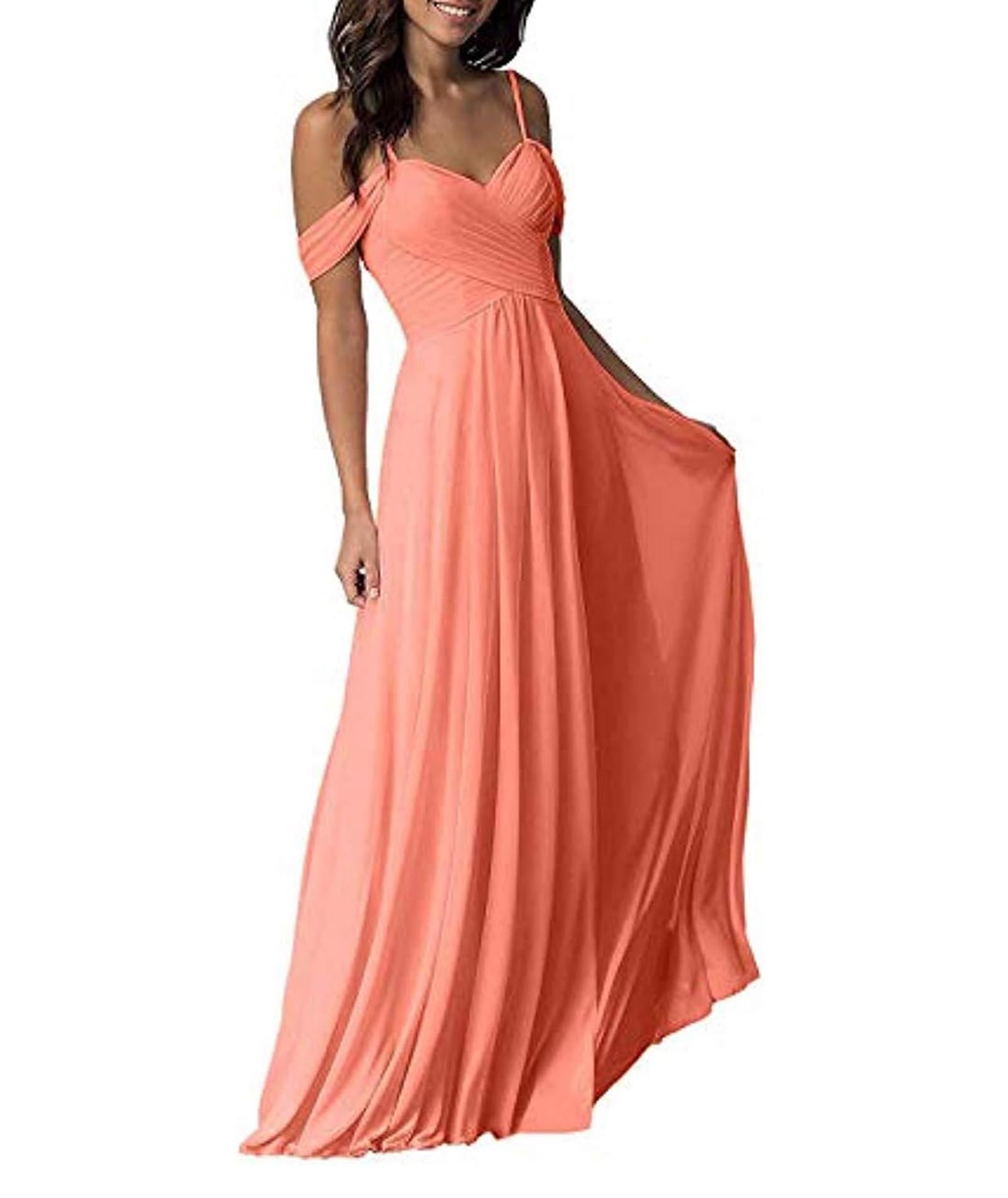 ECDAHICC Damen Kleider Off Shoulder Langes Kleid Elegant Enges Festlich Abendkleider für Brautjungfernkleid Cocktail Party Kleid