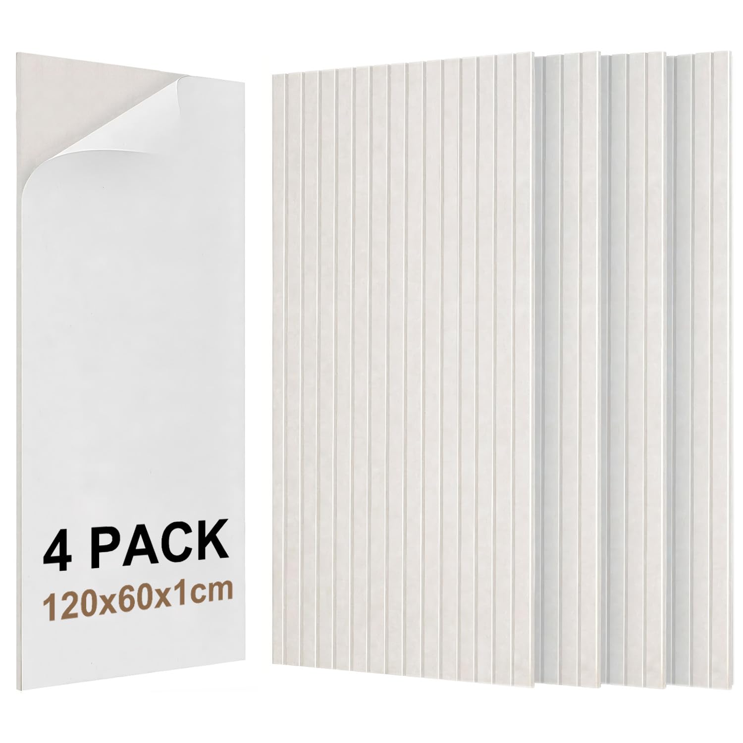 Acidea Groß Akustikpaneele Selbstklebend, 2,88m²- 4 Stück 120x60x1cm Schalldämmung Wand Schallschutzplatten, Selbstklebende Wandpaneel Filz,Wand Sound Proof Panel für Studio Büro Wohnzimmer Haus
