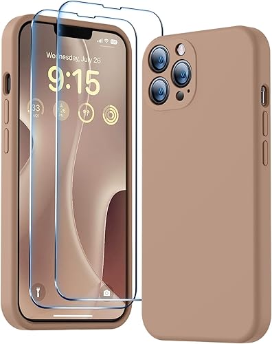 Miniatura 120 de BossKiss Funda compatible con iPhone 14 Pro, silicona mejorada [protección de cámara] [2 protectores de pantalla 9H], forro interior de microfibra