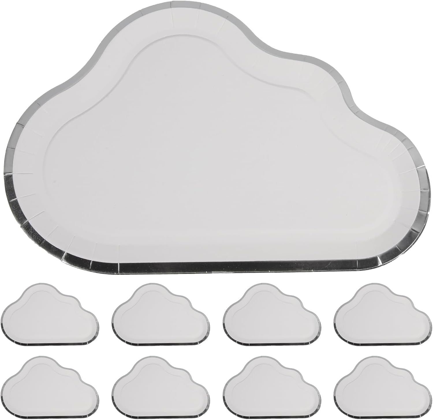 Abaodam 24Pcs Cloud Disposable Paper Plates Bulk, Cloud Shaped Food Dessert Cake Paper Plates Sets for Birthday Wedding Festival Party Supplies