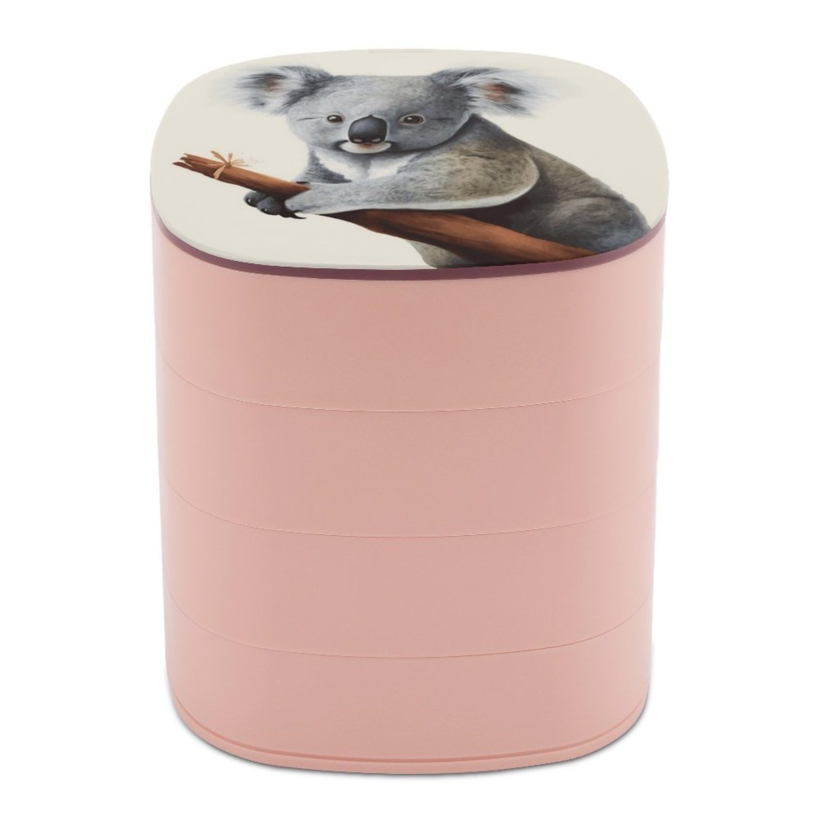 FekiLoot Koala And Butterfly Jewelry Box 4-Layers Rotatable Jewelry Organizer Storage Box with Mirror Cute Travel Jewelry Case Portable Earring Holder Organizer for Ring Necklace Bracelet