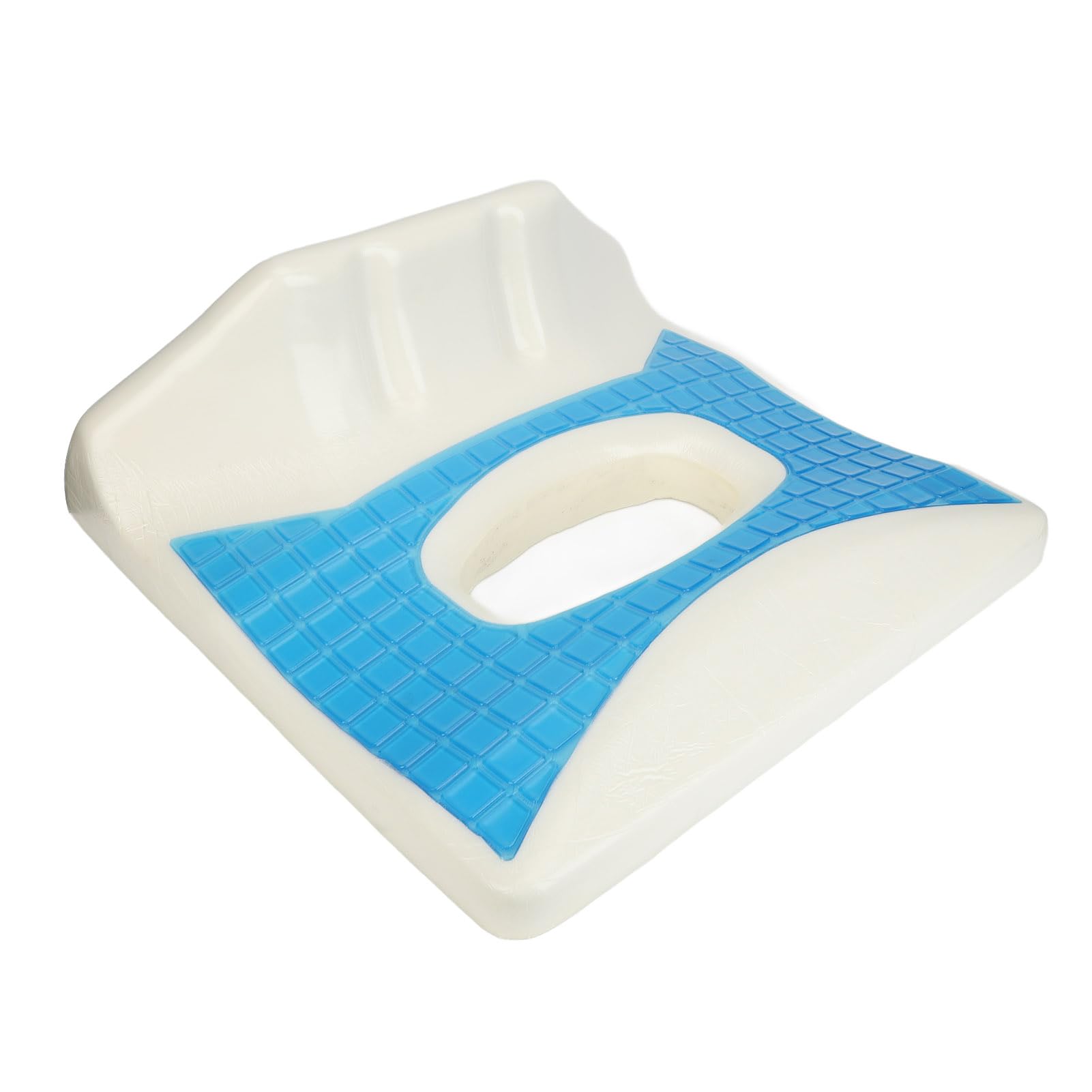 Fyearfly Cuscino antidecubito Cuscino antidecubito in memory foam per sollievo dalla pressione dell'osso dell'anca Coccige Blu Antidecubito Gel infuso Supporto confortevole per pazienti
