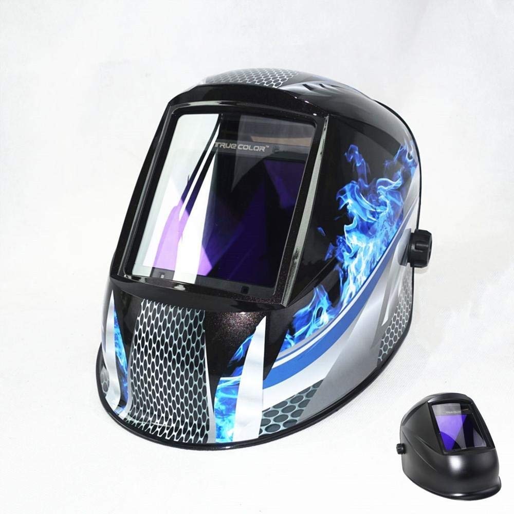 Careta Soldar Automatica,Mascara Soldar Automatica Oscurecimiento automático de soldadura Casco Ver Tamaño 98x88mm 3.86x2.46 DIN 4-13 Máscara de soldadura 4 sensores
